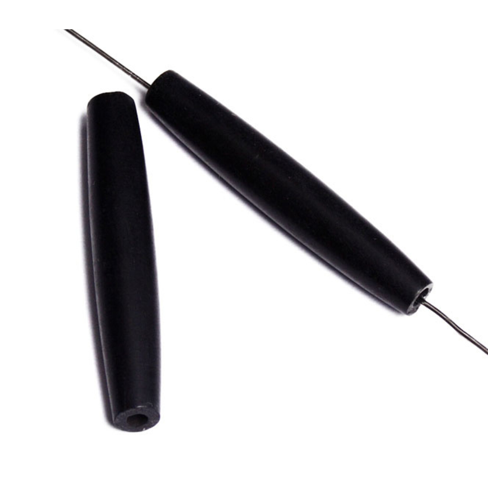 Hairbone Pipe  Worked on Bone  Black 1.5 Inches(12 pcs) Oval