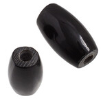 Hairbone Pipe Worked on Bone  Black 0.5 Inches(12 pcs) Oval
