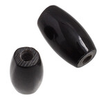 Hairbone Pipe Worked on Bone  Black 0.5 Inches(12 pcs) Oval