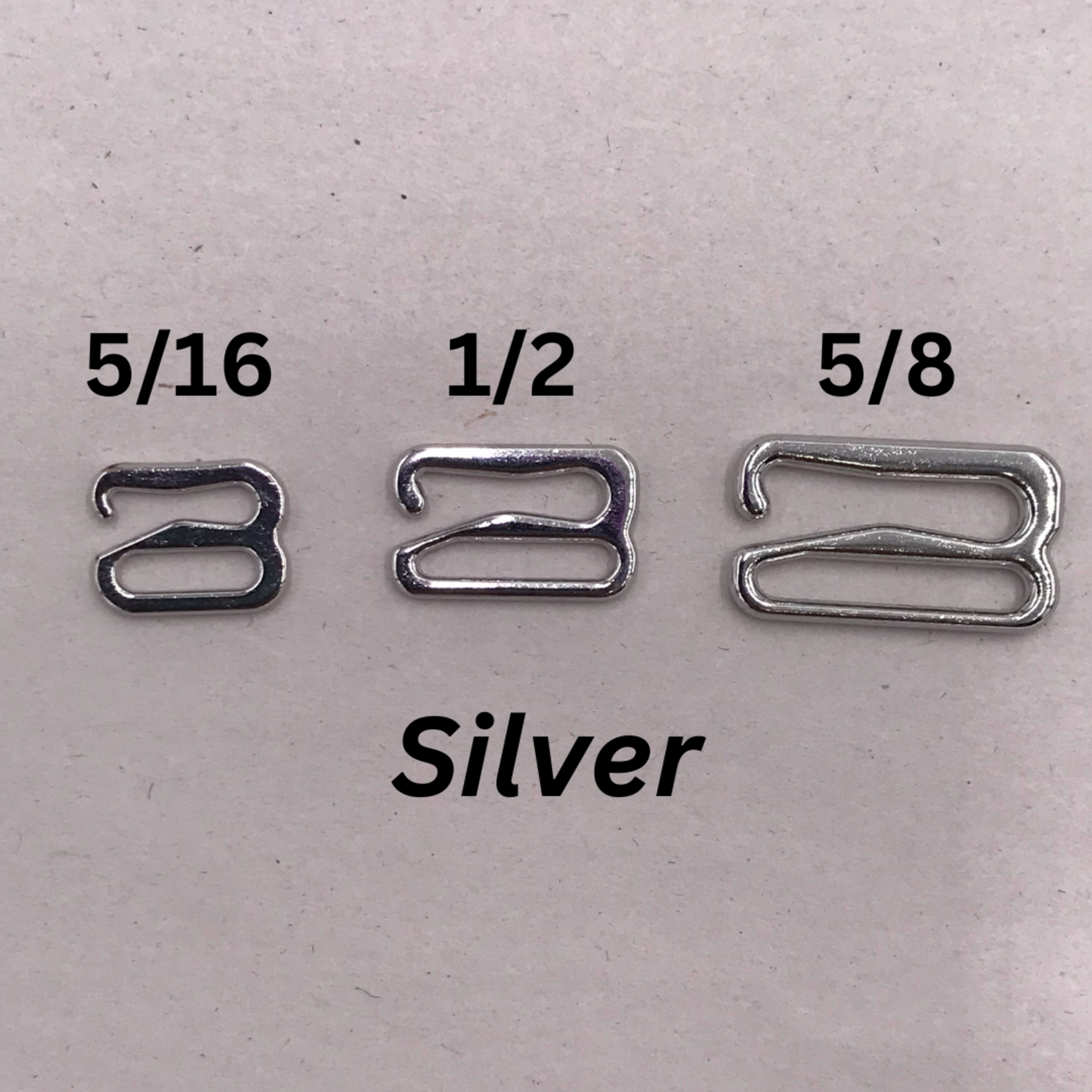 Bra Open Hook (12mm) 1/2 Inch (50pcs/pk) - Silver