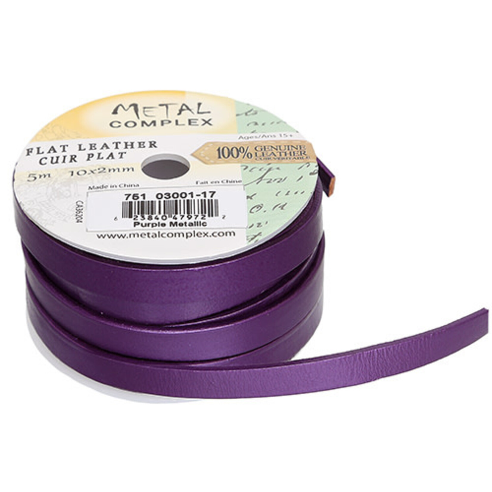 Flat Leather 10x2mm (5m spool)