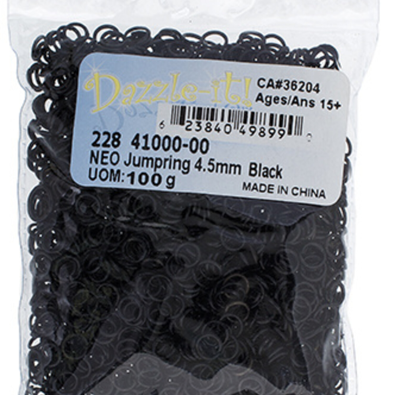 NEO Jump Rings - 4.5mm Black 21ga 100 grams (280 pieces)
