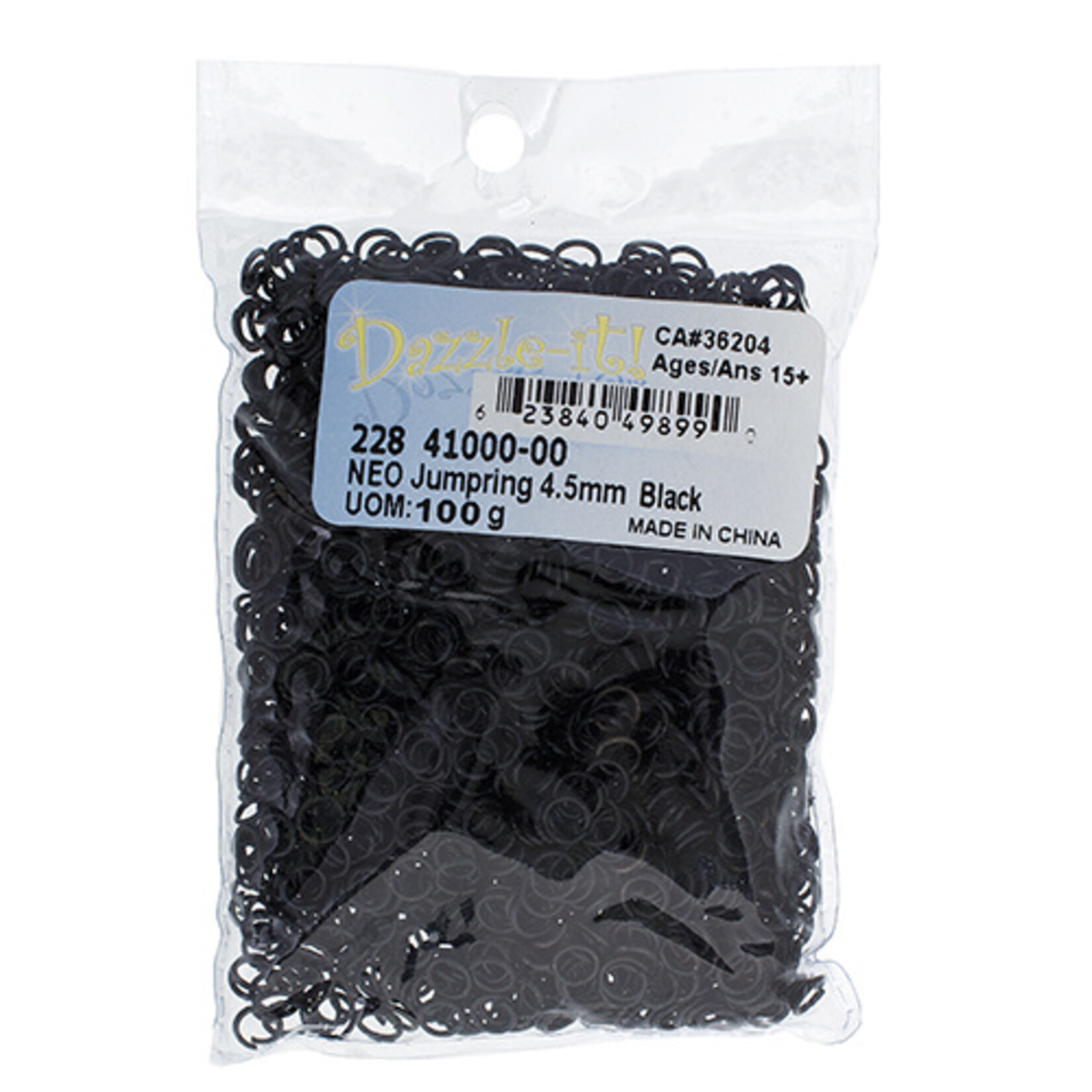 NEO Jump Rings - 4.5mm Black 21ga 100 grams (280 pieces)