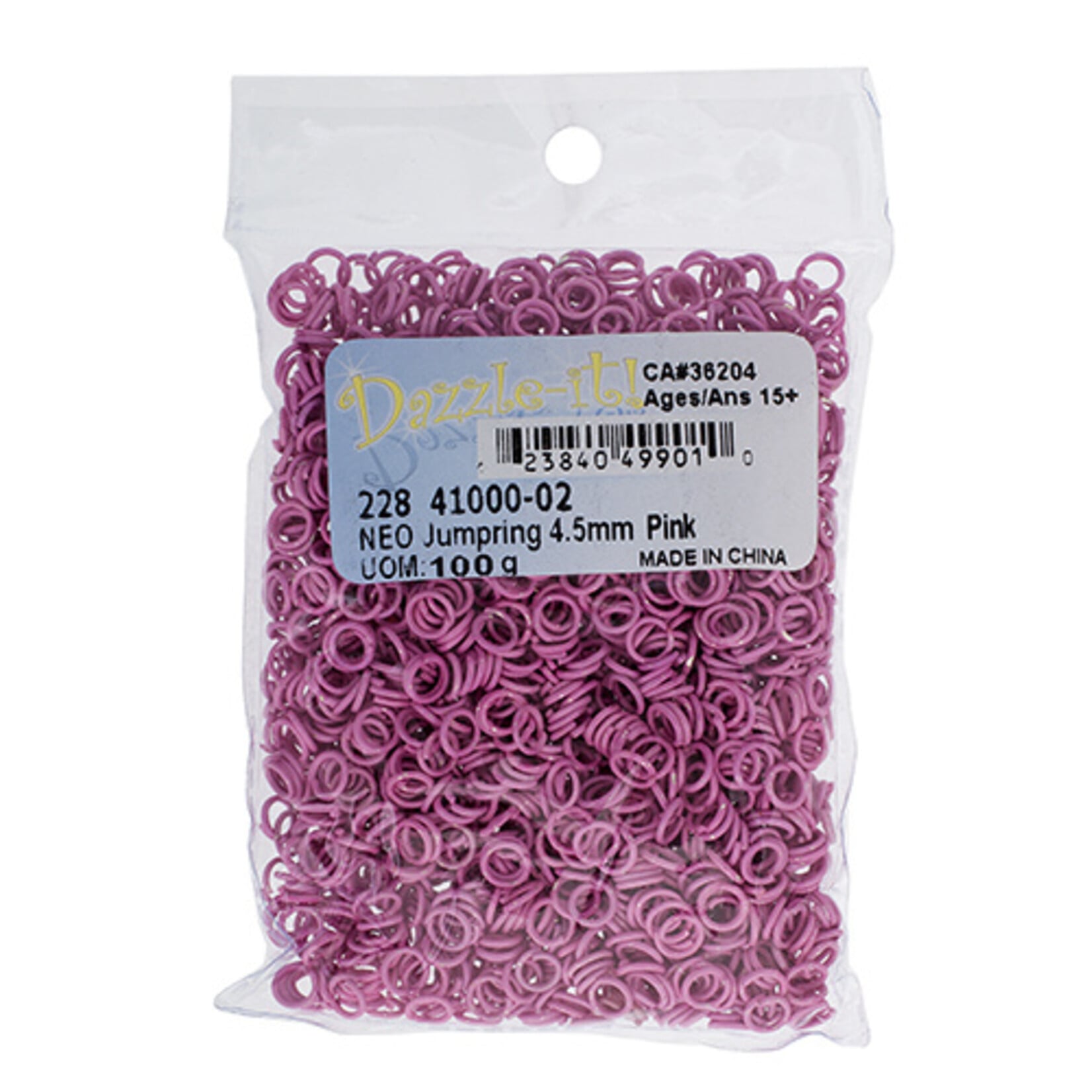 NEO Jump Rings - 4.5mm Pink 21ga 100 grams