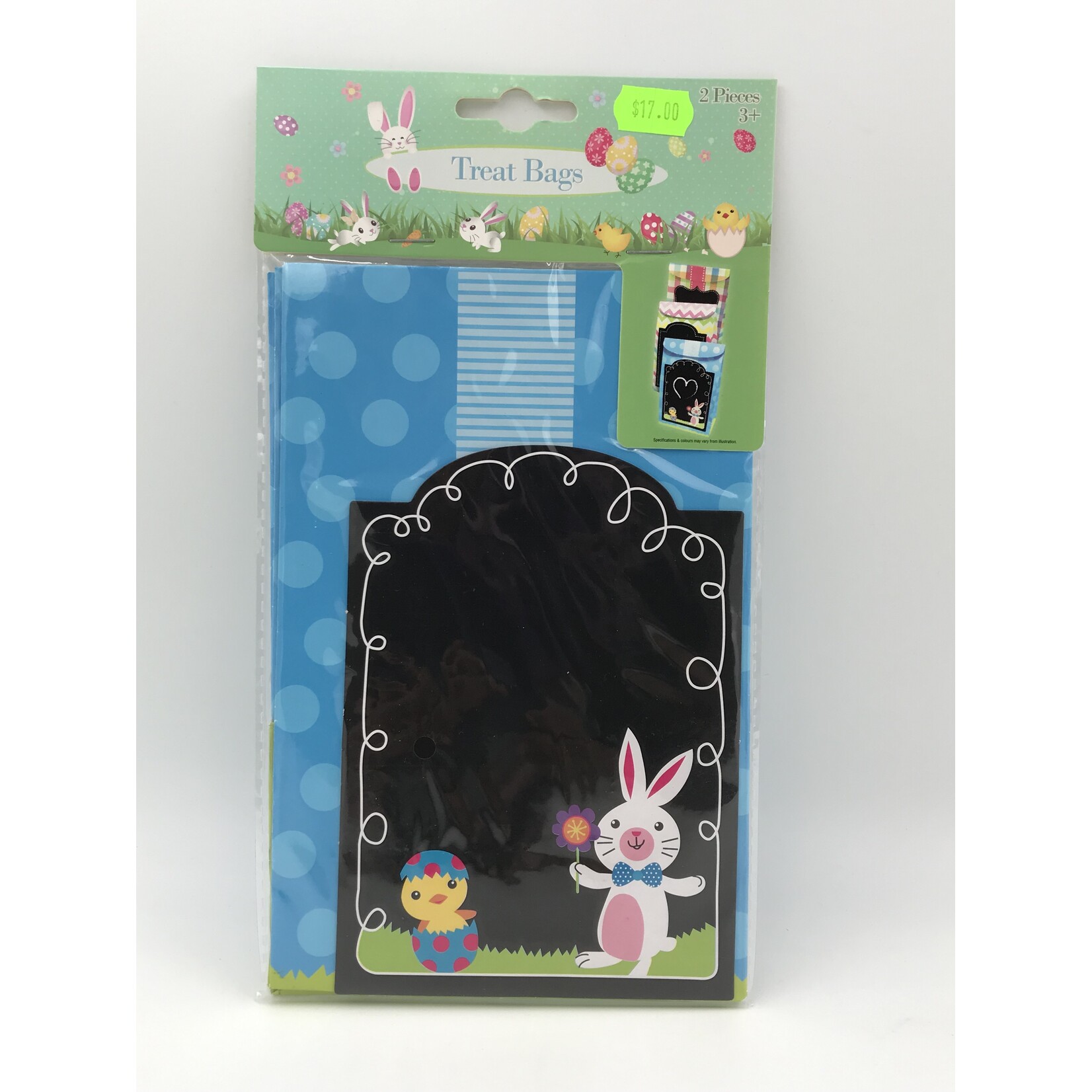 Easter Treat Bags with Chalk Board 2Pk Asst