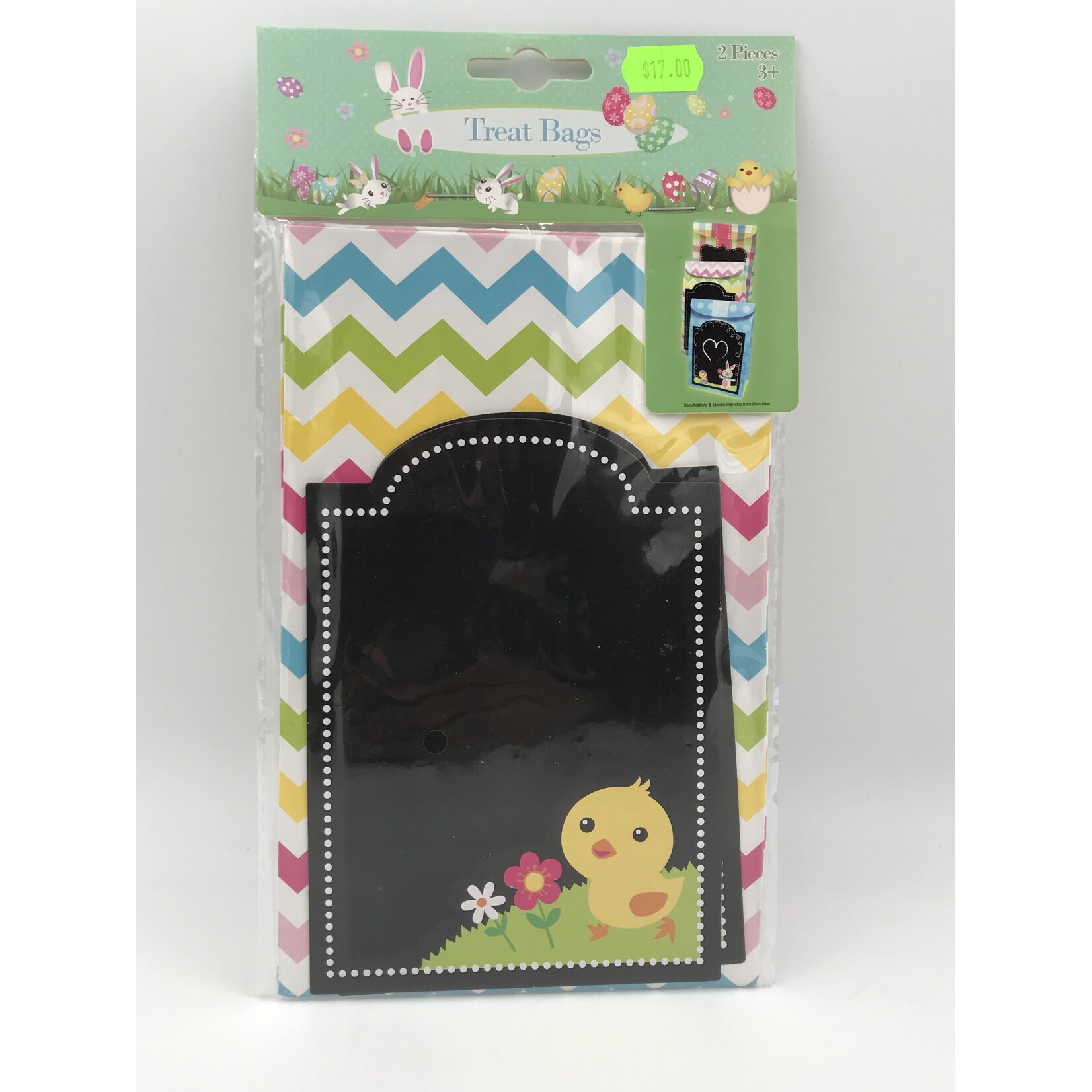 Easter Treat Bags with Chalk Board 2Pk Asst