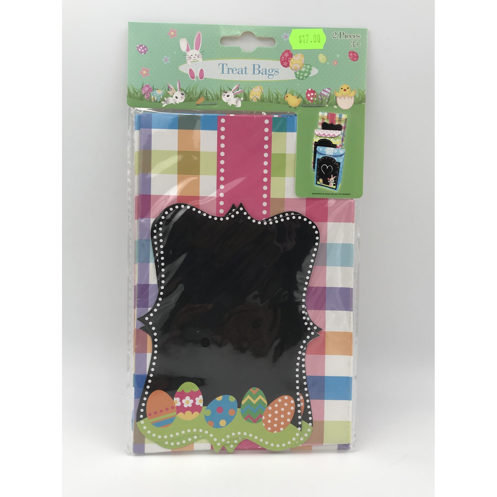Easter Treat Bags with Chalk Board 2Pk Asst