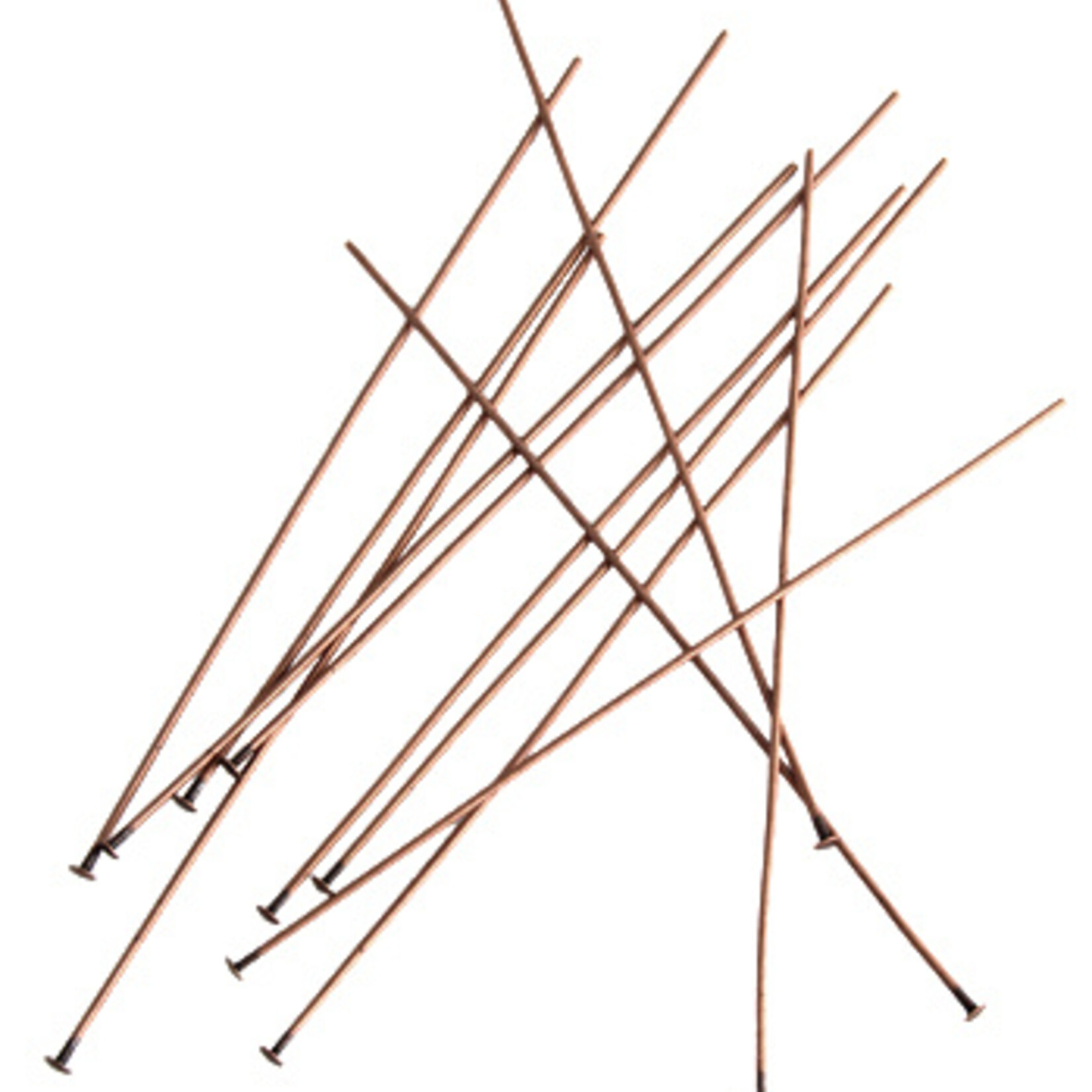 Head Pins (100 pcs) Antique Copper 1 Inch 22ga (.025)
