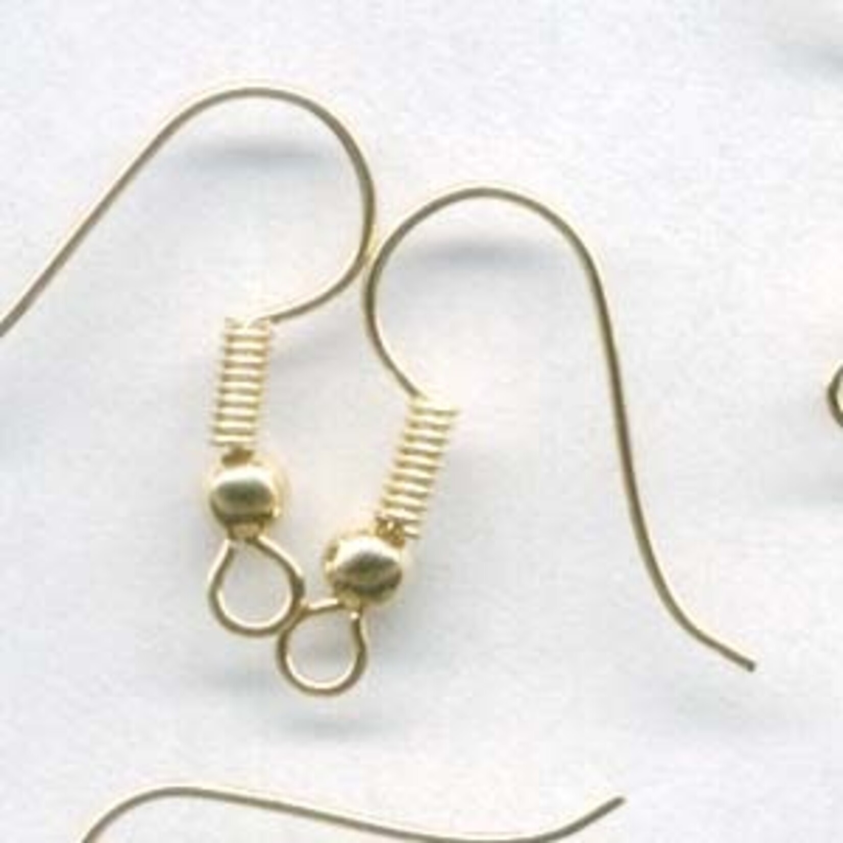 Fish Hooks (Brass) w/ Ball and Spring (6 pairs) Gold 18mm