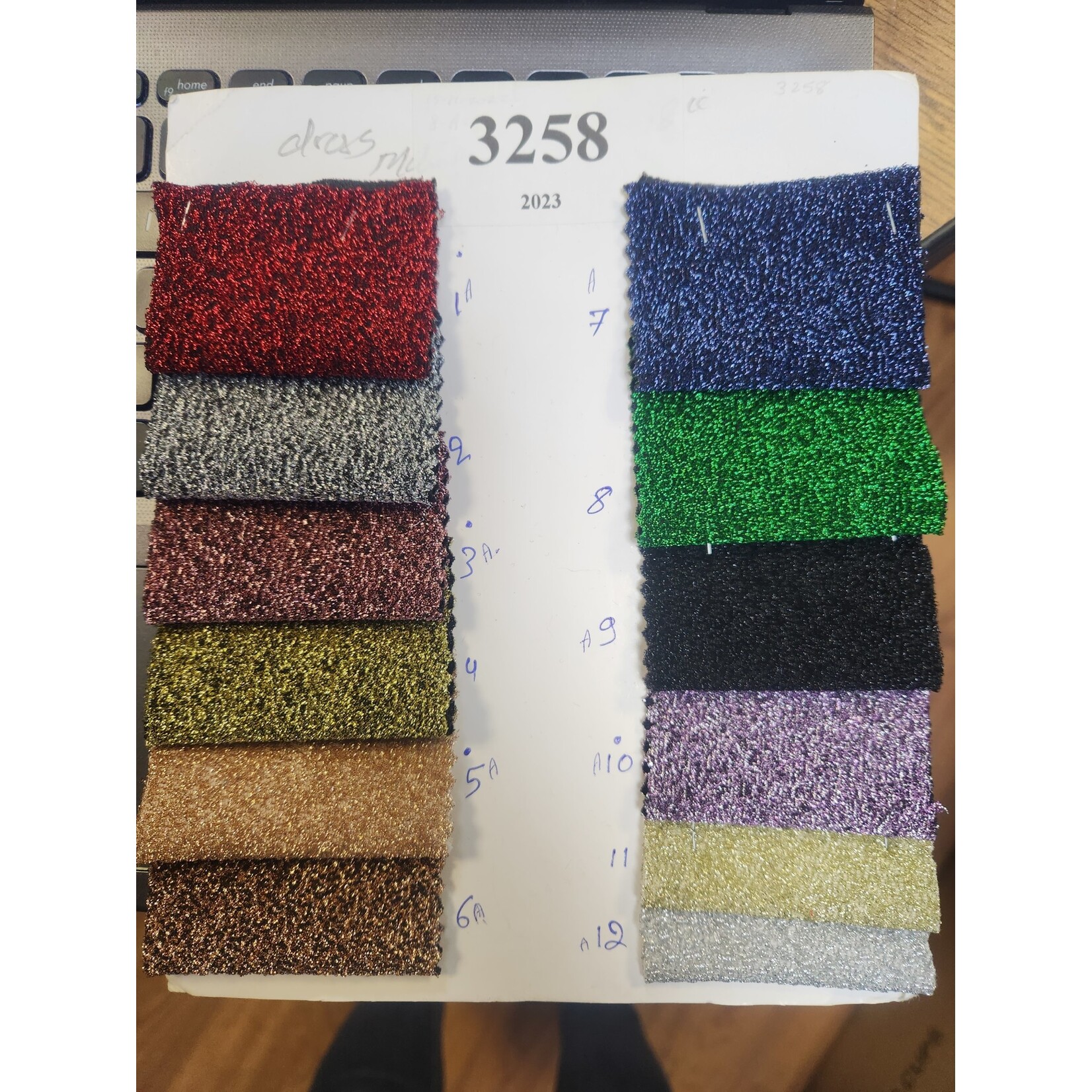 Shiny Boucle Black Lame Fabric - Lilac (#10)