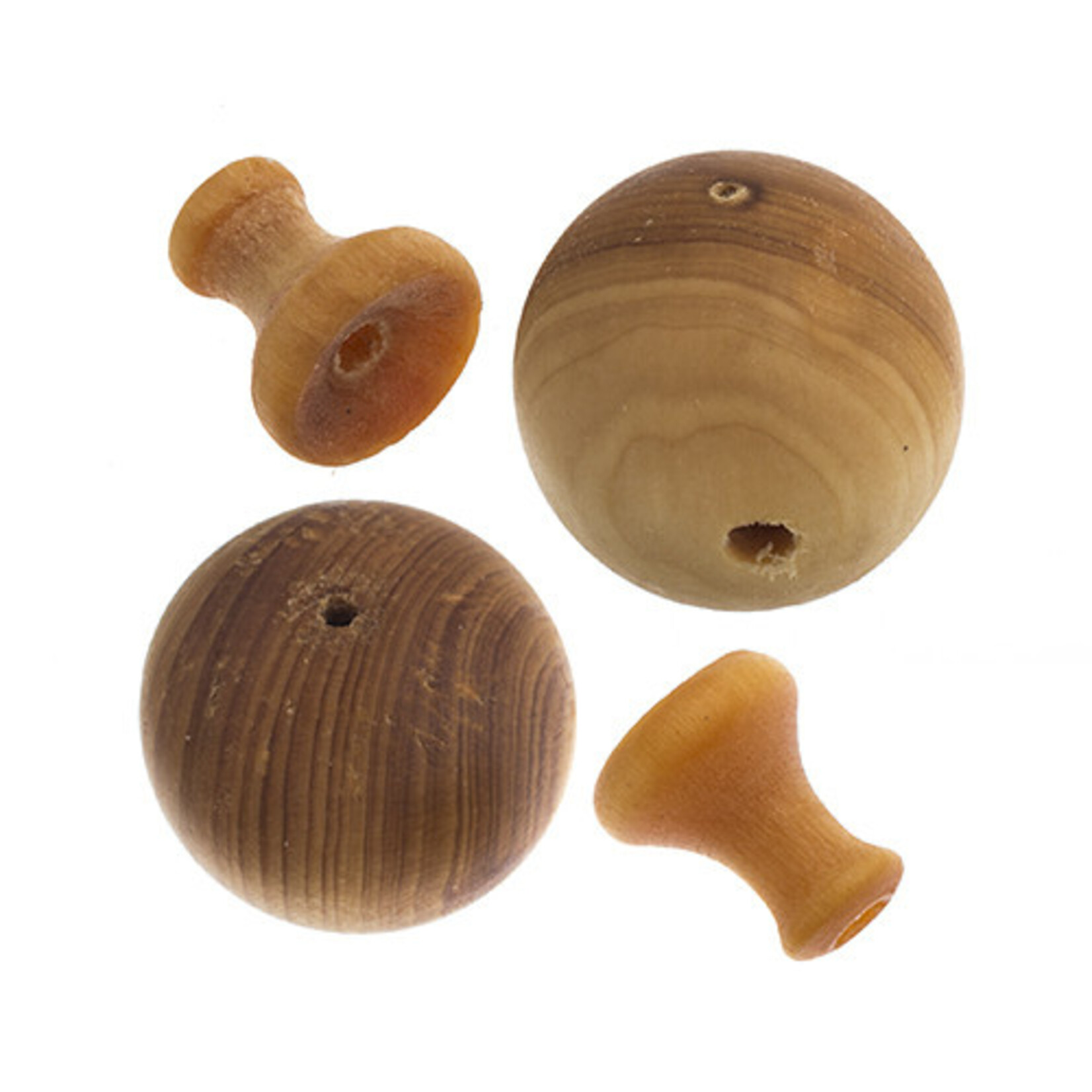 Guru Bead - Cedar Wood , Natural Round 2 sets