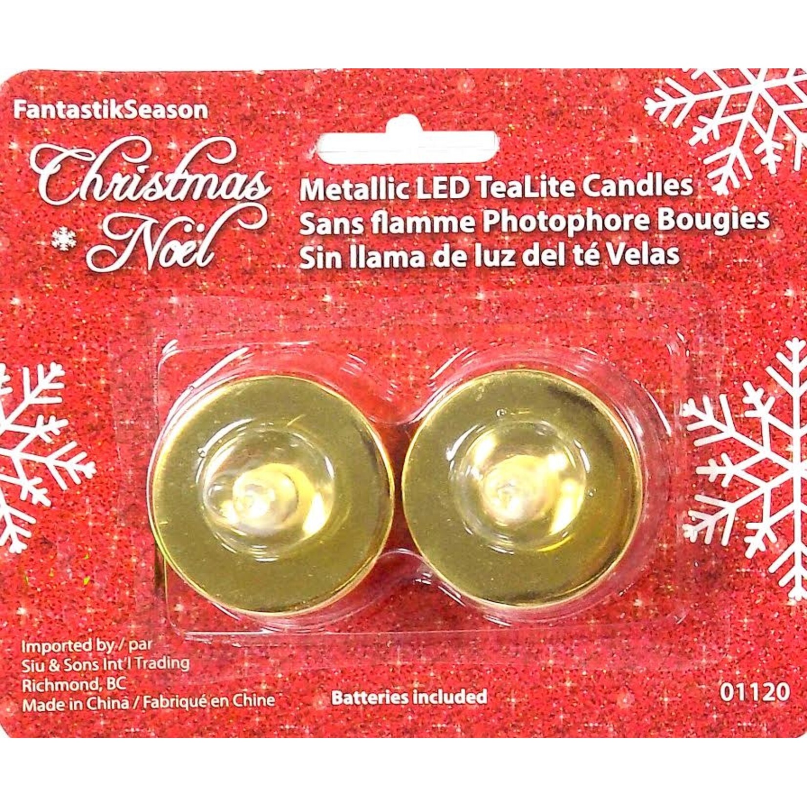 Metallic LED Tea Lite (2pcs)