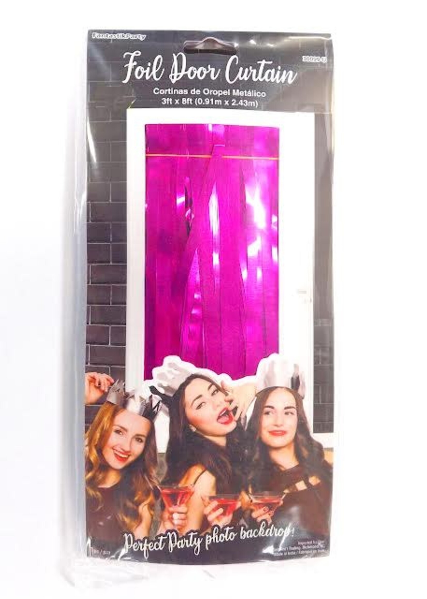 Foil Fringe Door Curtain - Fuchsia