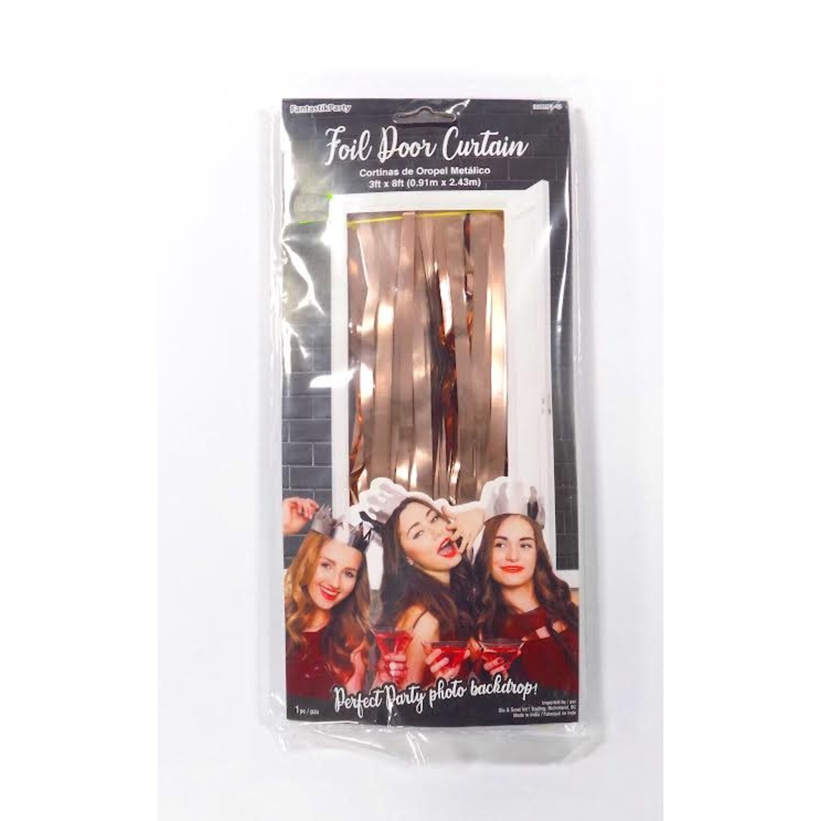 Foil Fringe Door Curtain - Rose Gold