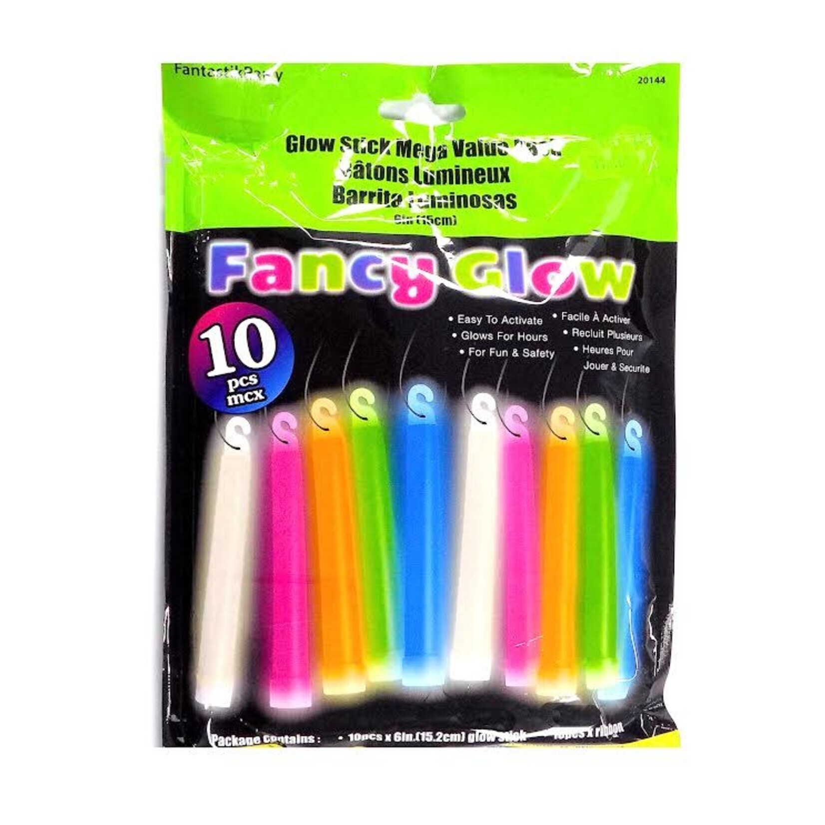 Glow Stick 6" 10pcs - Assorted