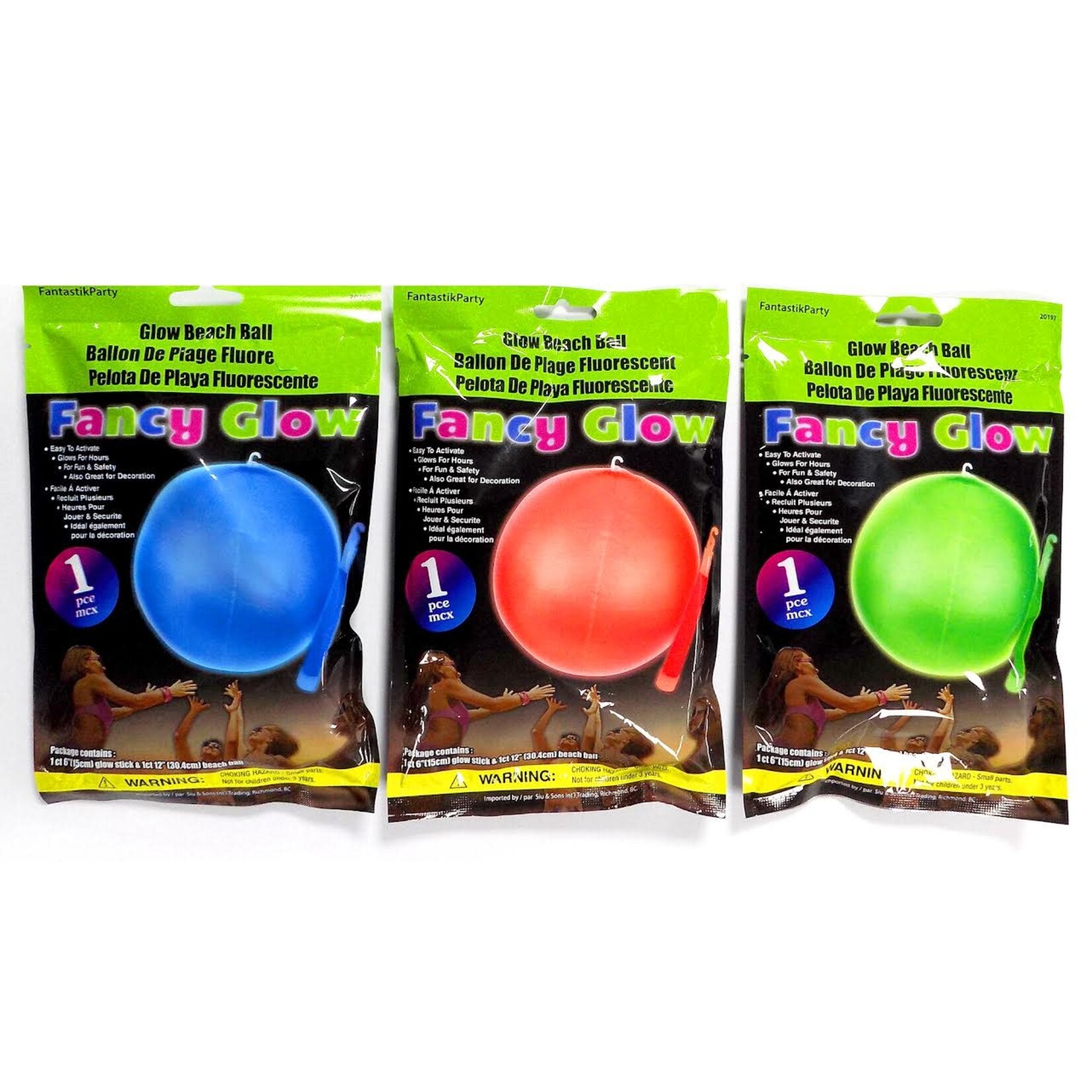 Glow Beach Ball 12" Asst