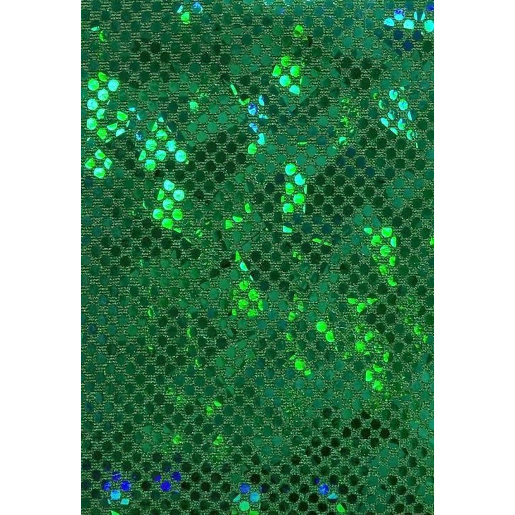 Dot Hologram Nylon Spandex - Emerald Green