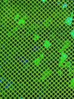 Dot Hologram Nylon Spandex - Lime Green