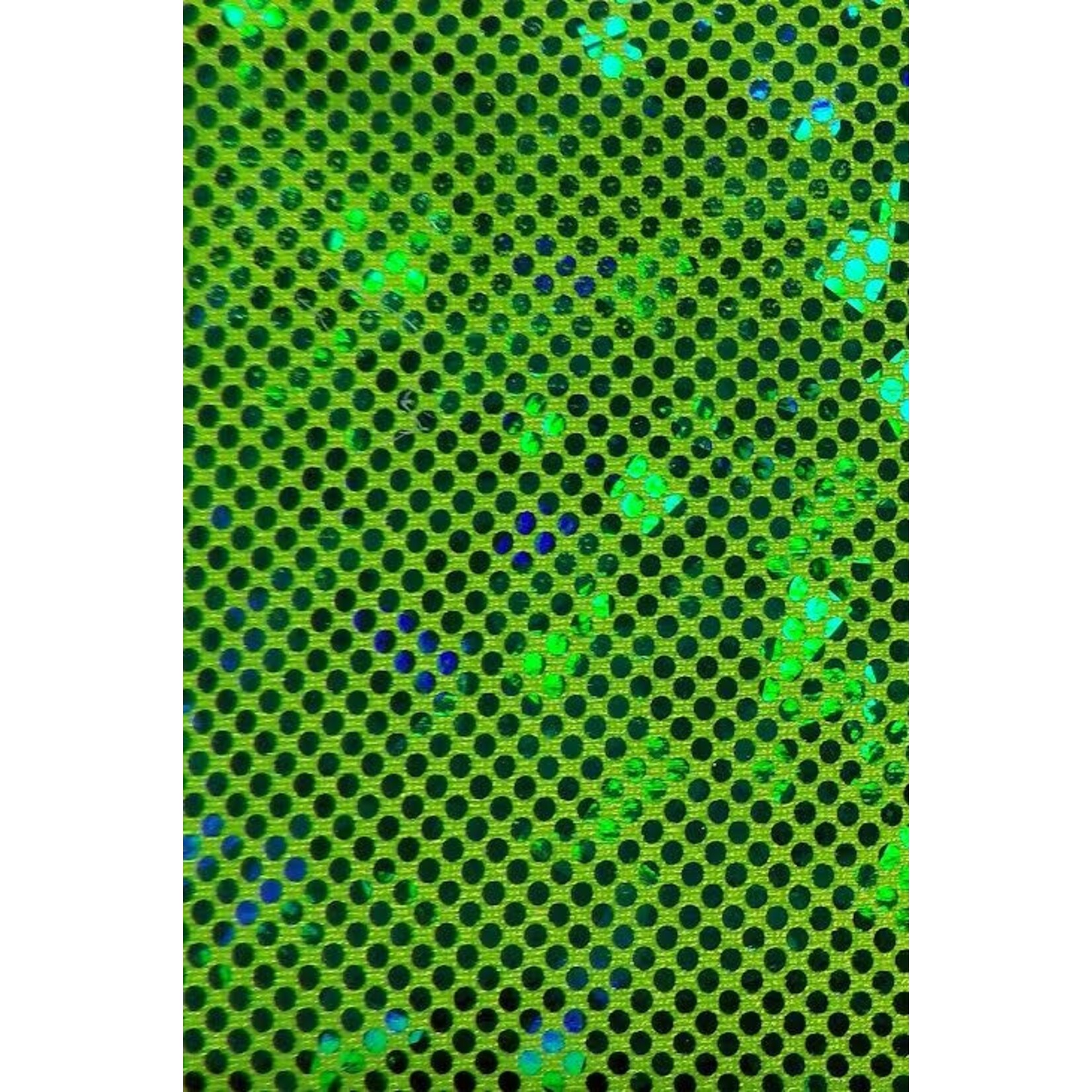 Dot Hologram Nylon Spandex - Lime Green