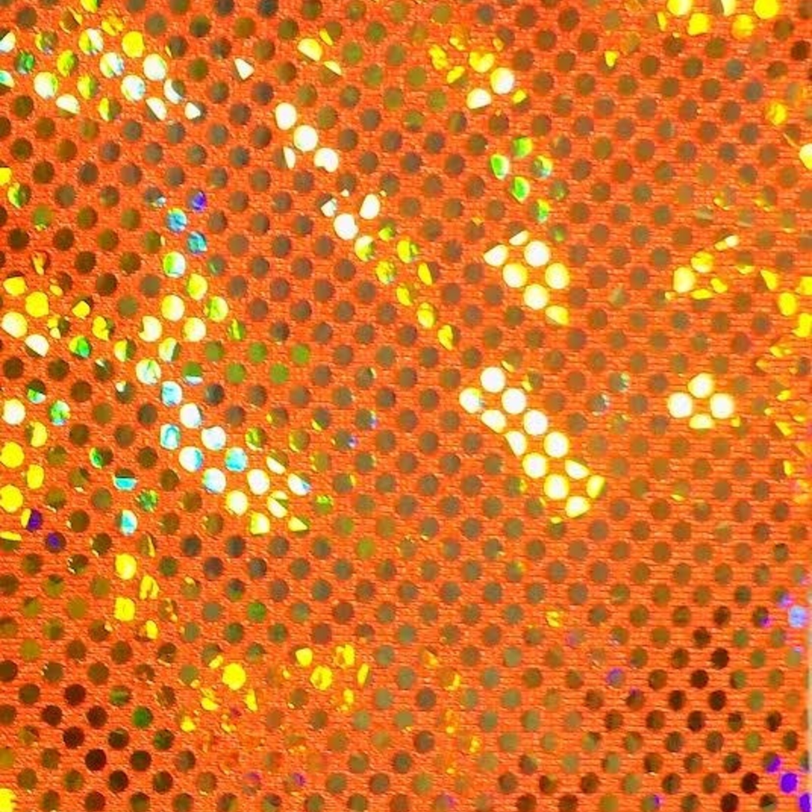Dot Hologram Nylon Spandex - Orange