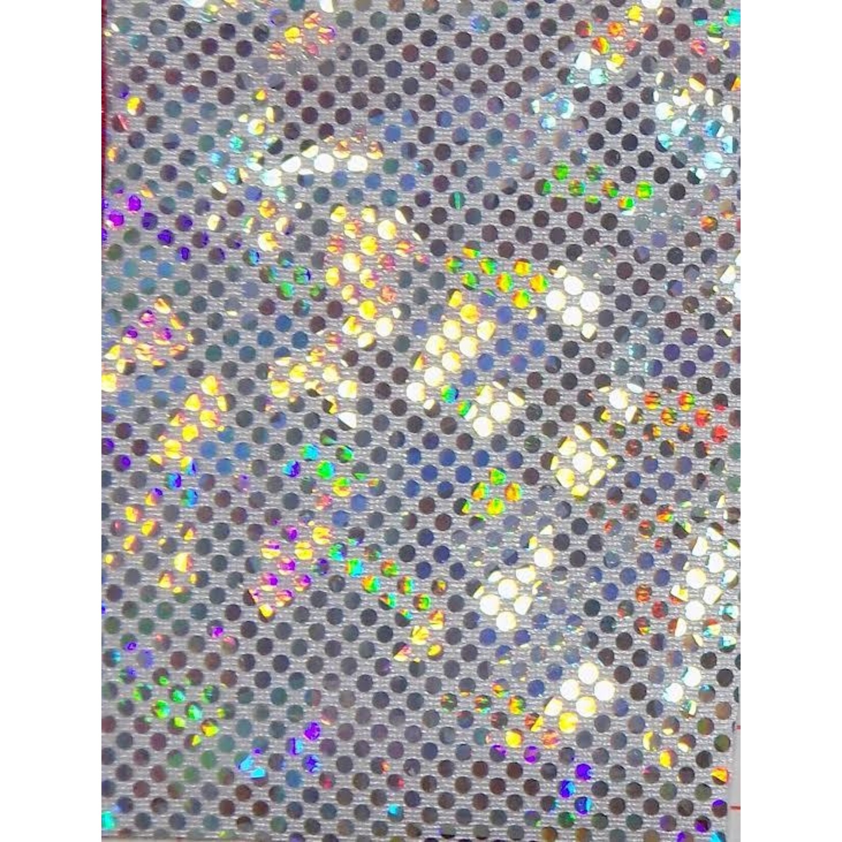 Dot Hologram Nylon Spandex - White/Silver