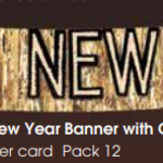 10 x 9 Happy New Year Glitter Banner With Metallic Fringe