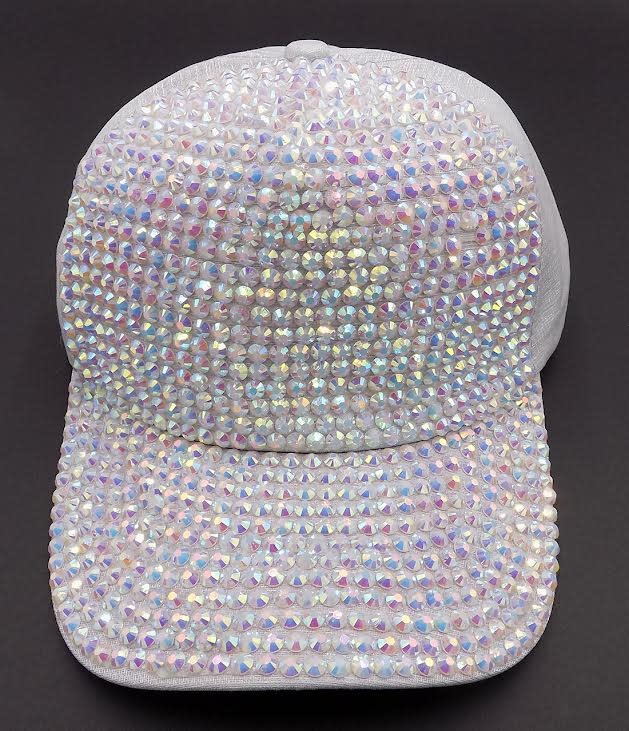 Velcro Closure Rhinestone Cap - Iridescent/Silver - Samaroo's Limited