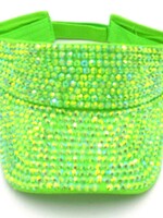 Rhinestone Visors - Neon Green