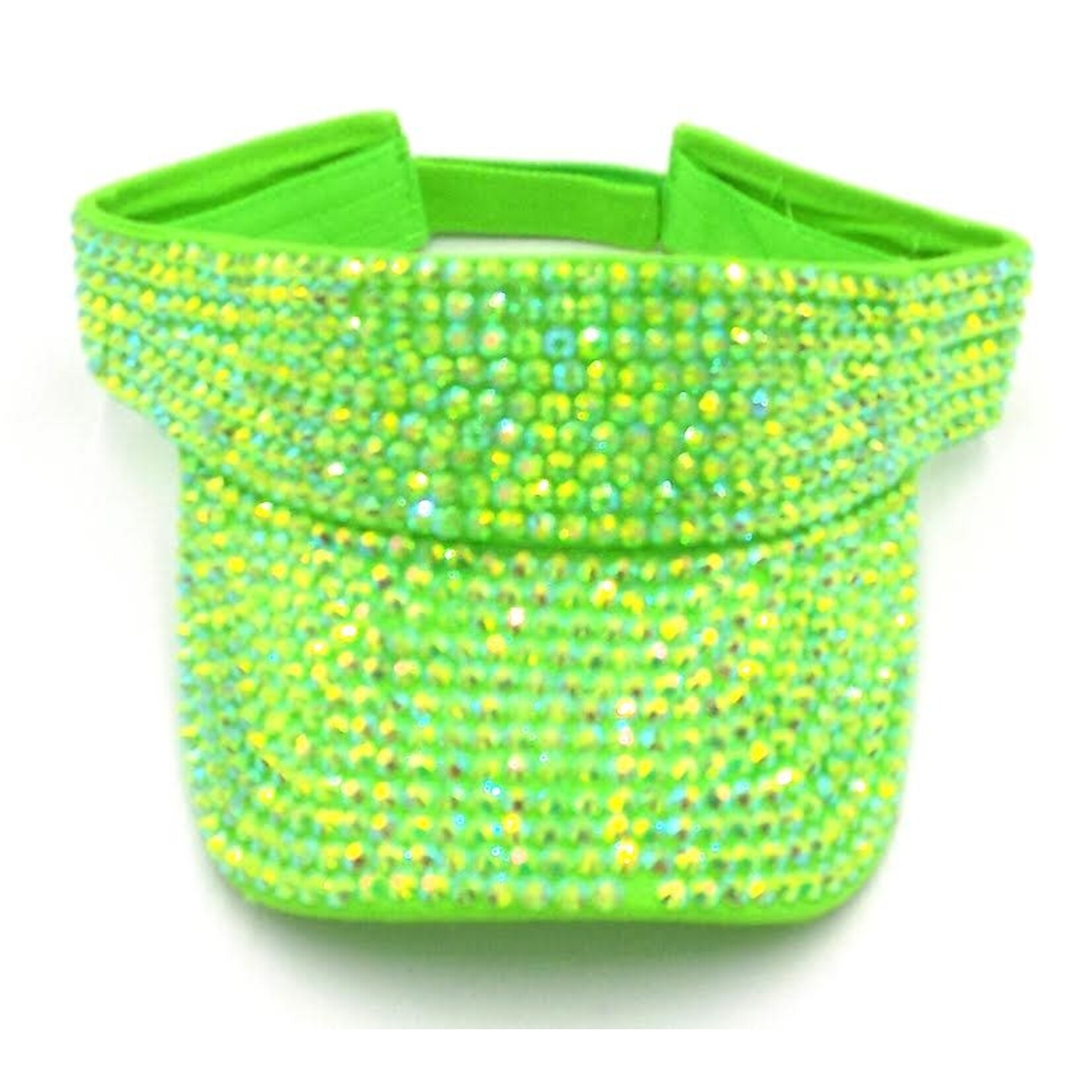 Rhinestone Visors - Neon Green