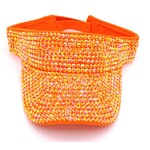 Rhinestone Visors - Neon Orange