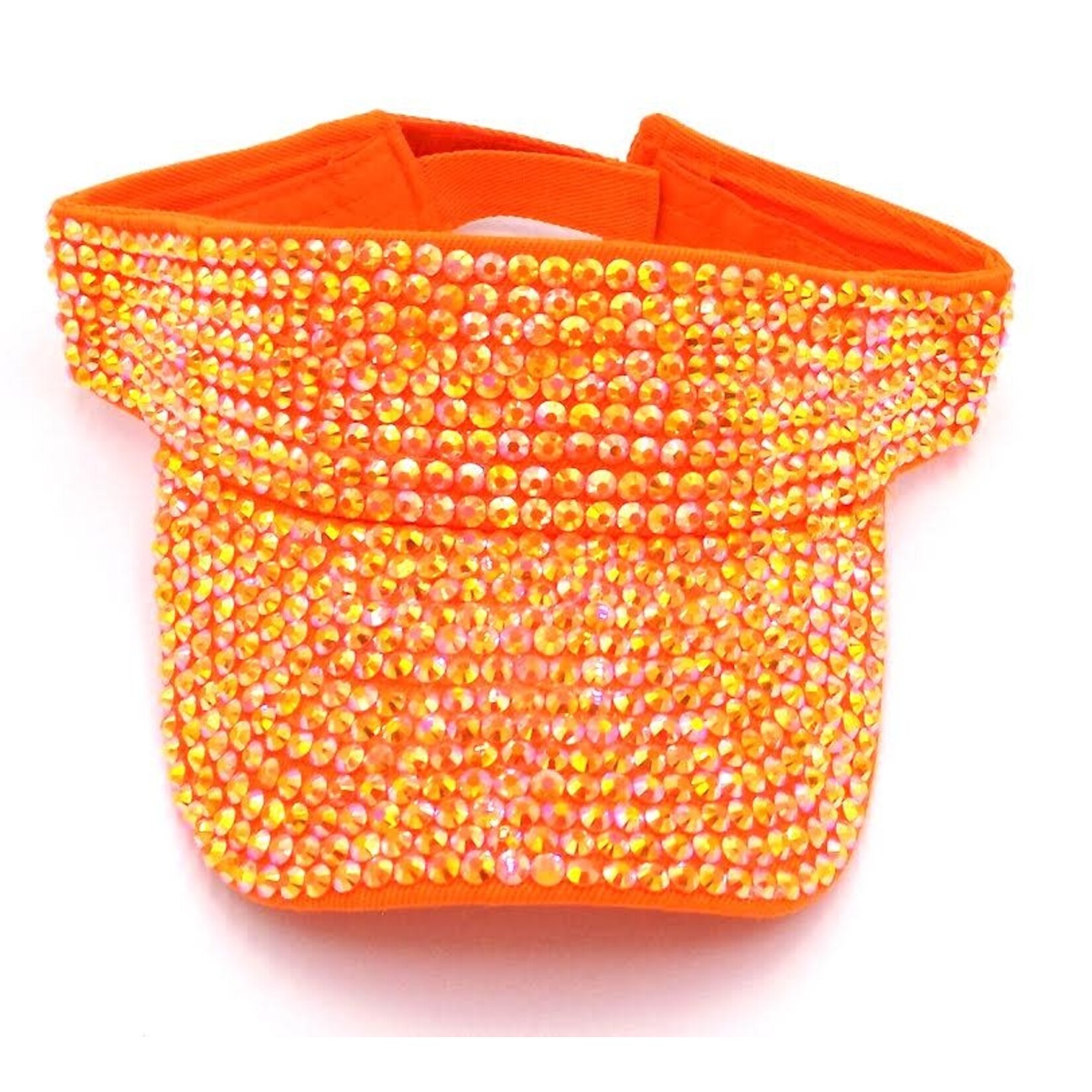 Rhinestone Visors - Neon Orange