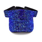 Rhinestone Visors - Royal Blue/Black