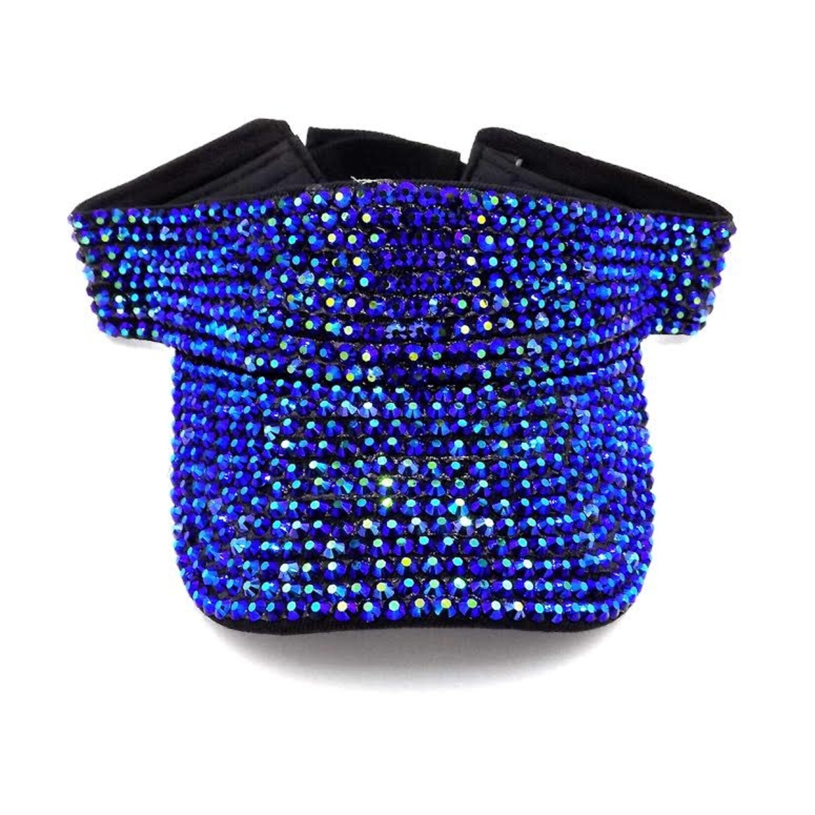Rhinestone Visors - Royal Blue/Black