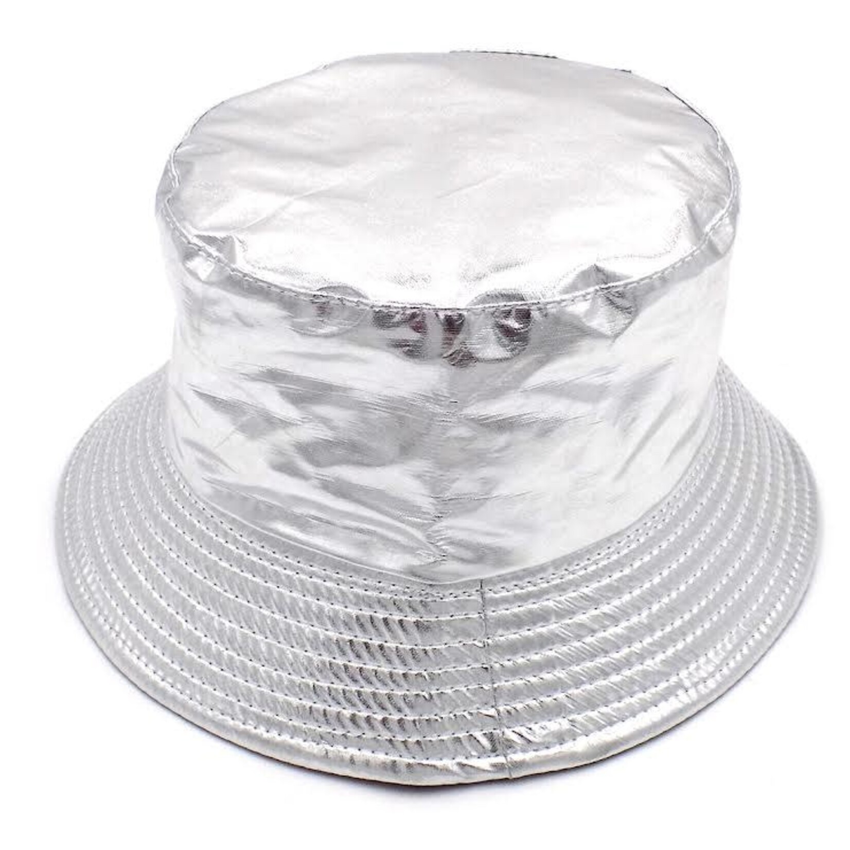 Metallic Bucket Hat - Silver