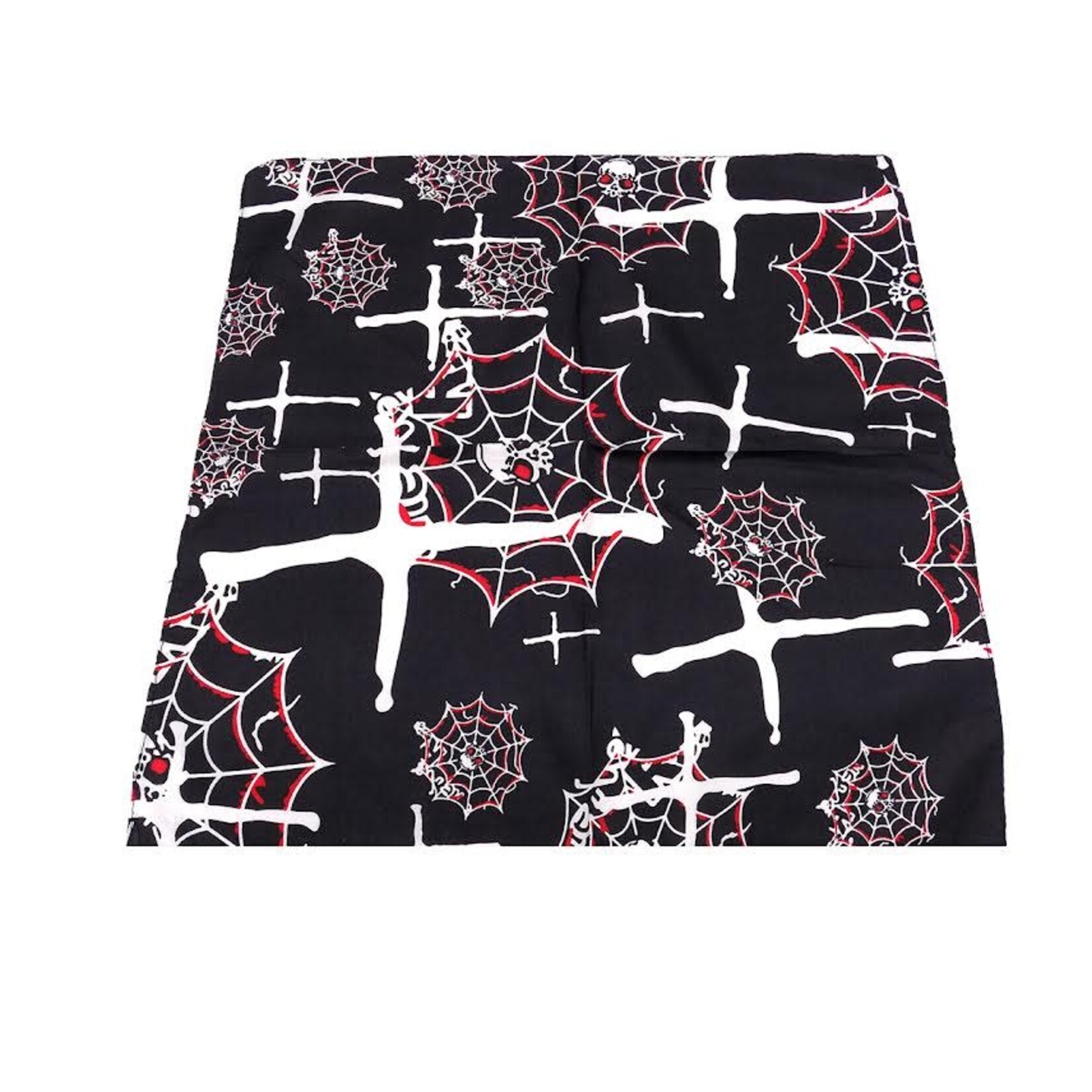 Bandana Patterned Skull With Spider Web