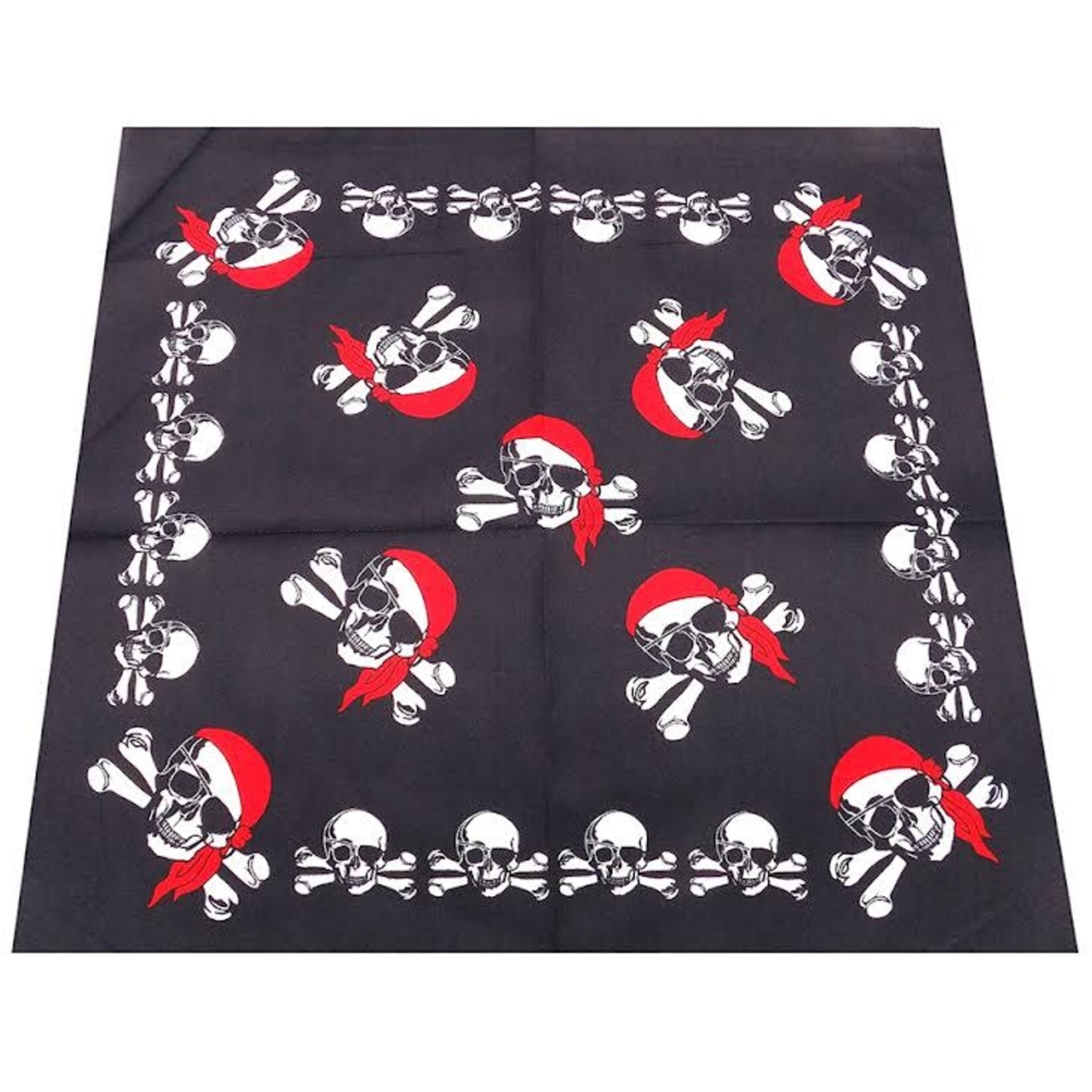 Bandana Patterned Red Eyepatch Skull