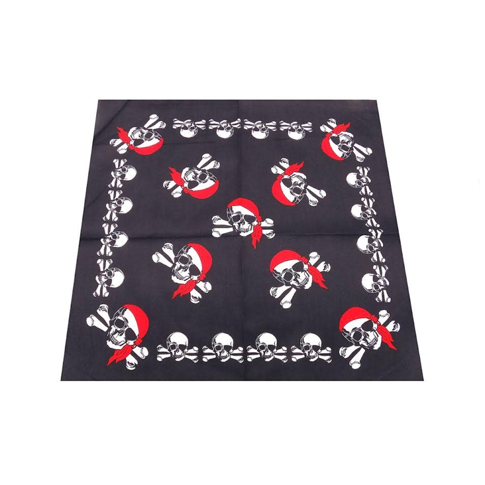 Bandana Patterned Red Eyepatch Skull