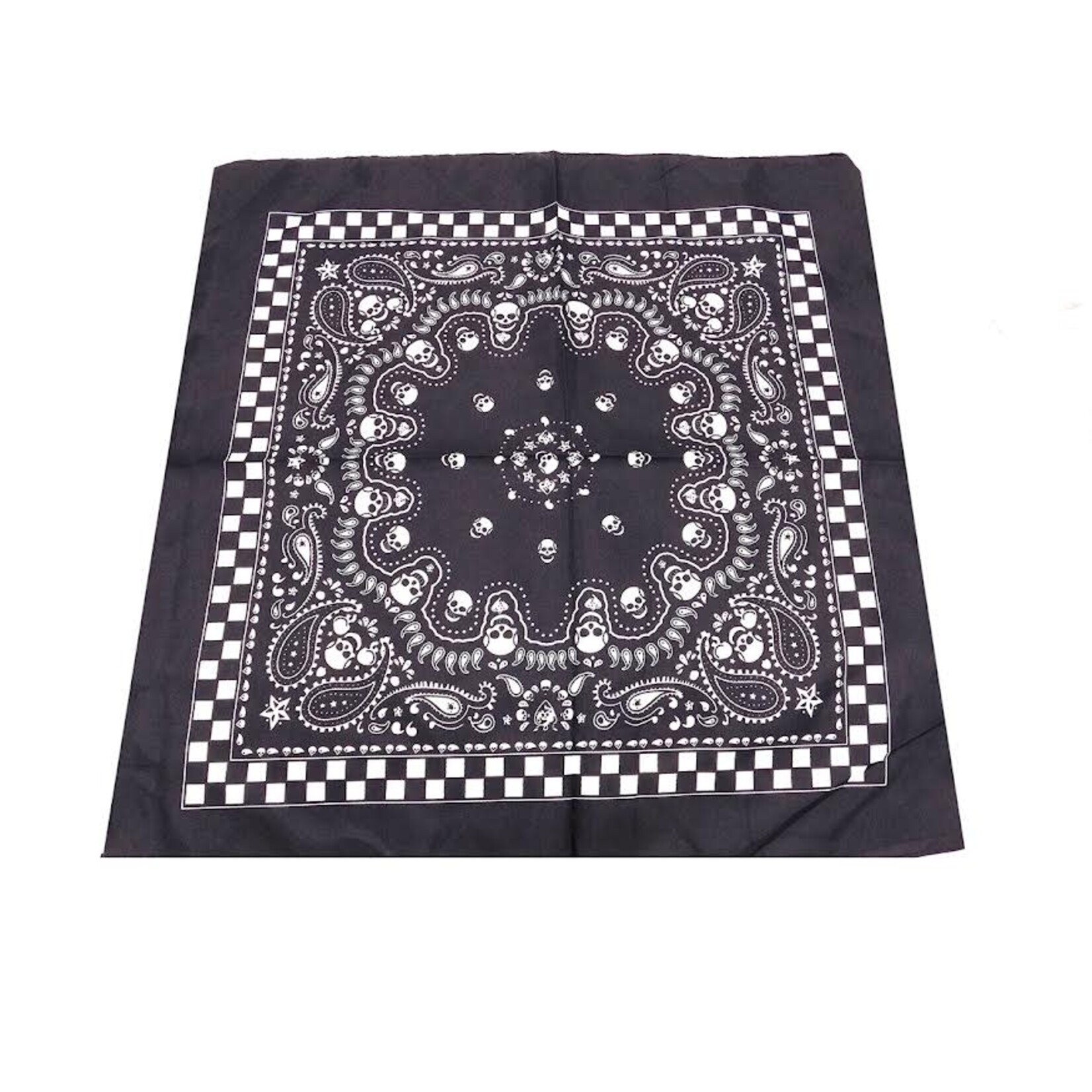 Bandana Patterned Checkered Skull