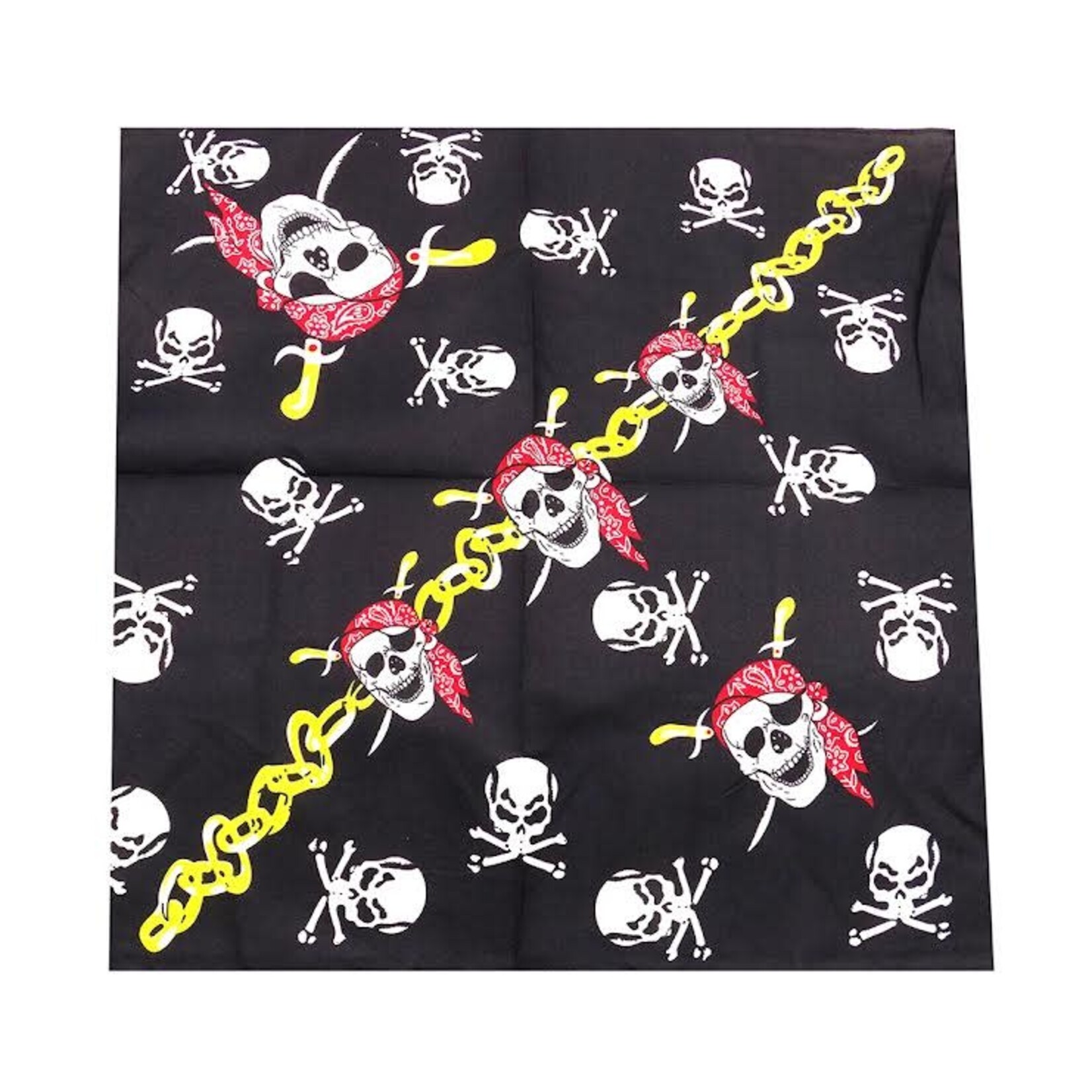 Bandana Patterned Skull with Chain Link