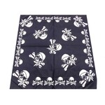 Bandana Patterned Skull with Eyepatch - Black