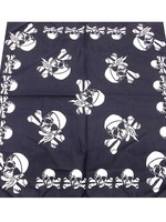 Bandana Patterned Skull with Eyepatch - Black