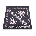 Bandana Patterned Skull with Chain-Link Border