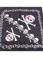 Bandana Patterned Skull with Chain-Link Border