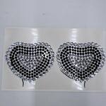 Decorative Body Rhinestone Heart - Black & Crystal