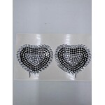Decorative Body Rhinestone Heart - Black & Crystal