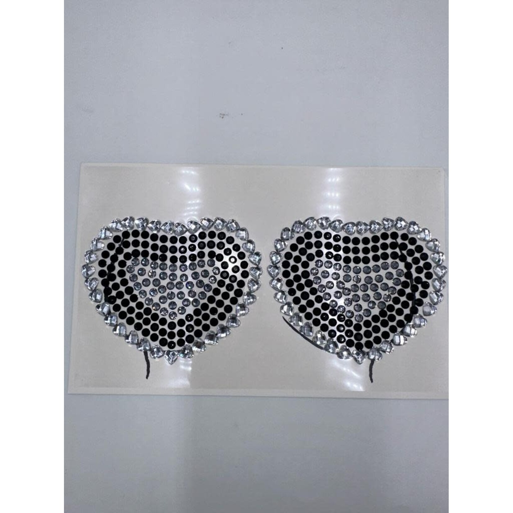 Decorative Body Rhinestone Heart - Black & Crystal
