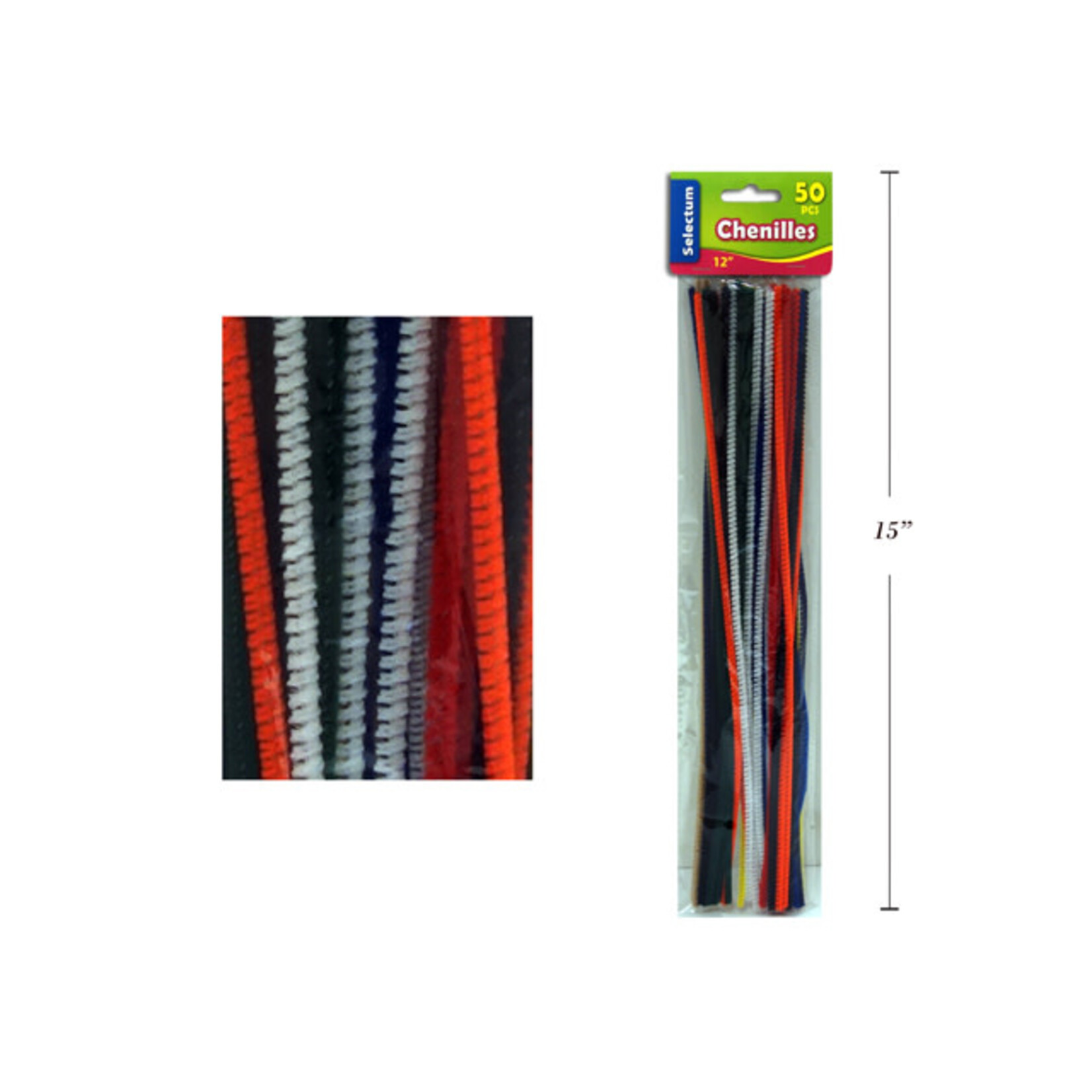 Selectum 12" Chenilles (4mm Thickness) 50/Pk - Asst Colours