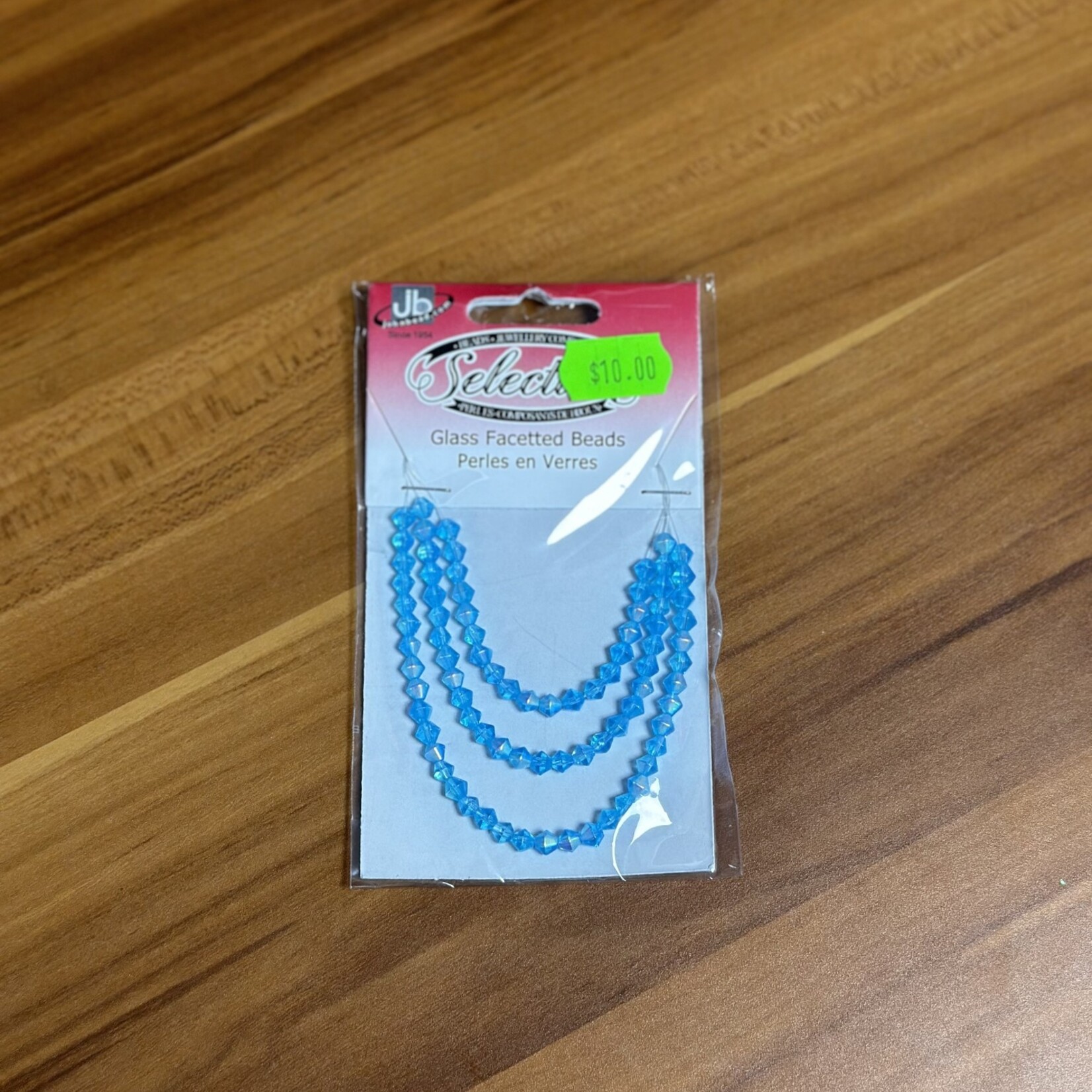 Glass Faceted Beads Card 4mm Bicone