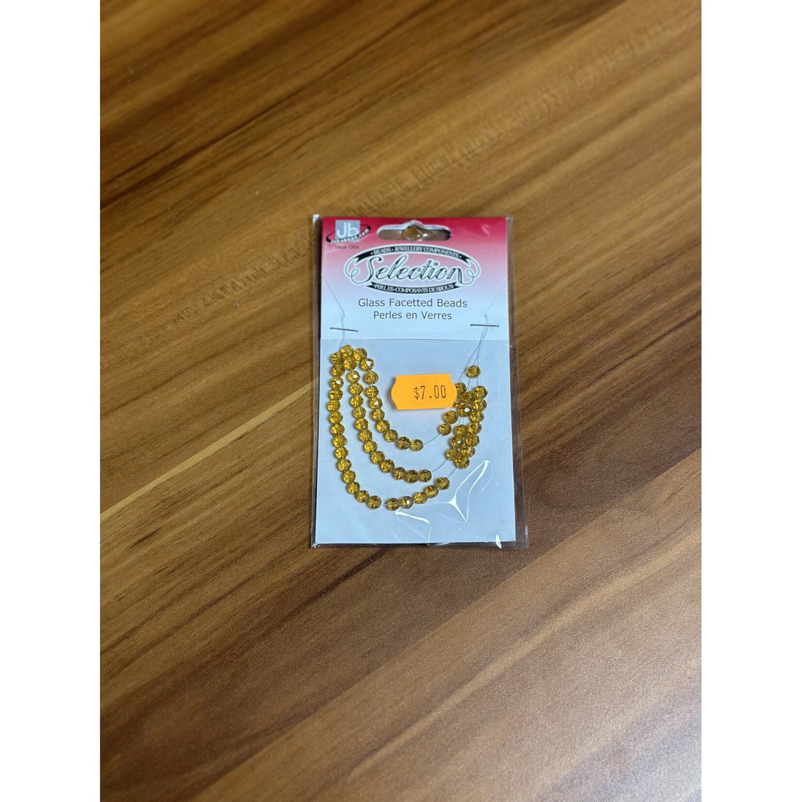 Glass Facetted Beads Card 4mm Round