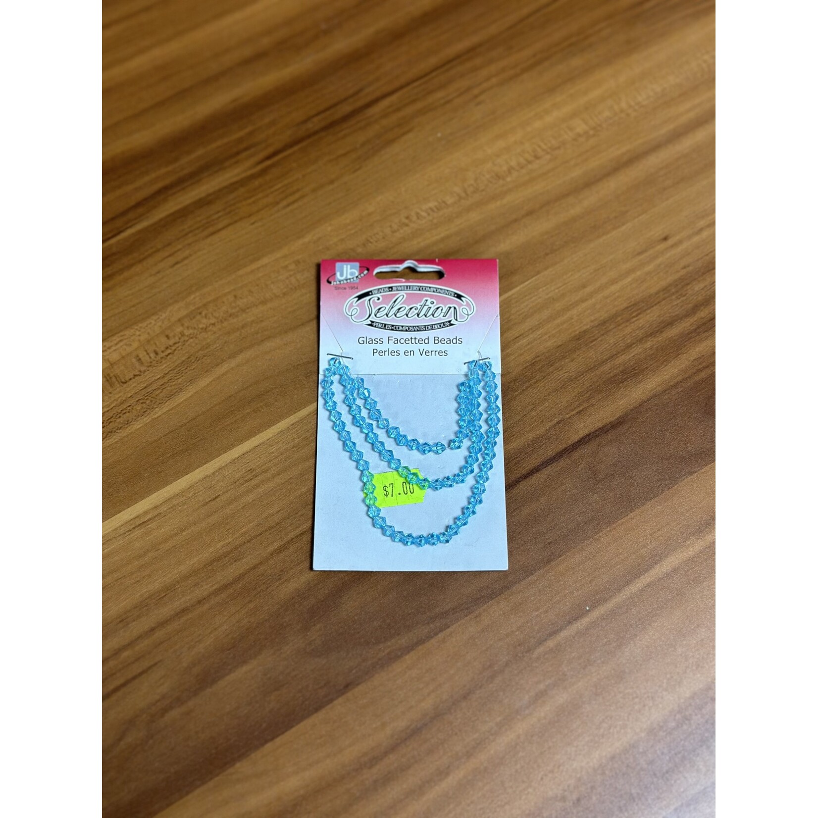 Glass Faceted Beads Card 4mm Bicone